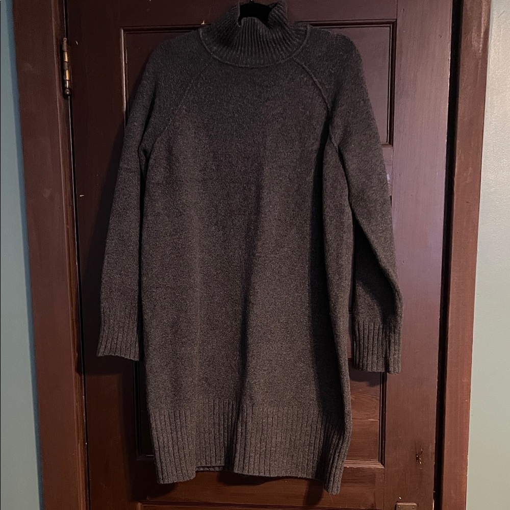 Banana Republic Charcoal Turtleneck Cotton Blend Sweater Dress
